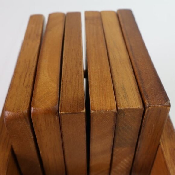 Apple Drink Coaster Set Wood Holder Leaf Design Country Core Farmhouse - Picture 5 of 12